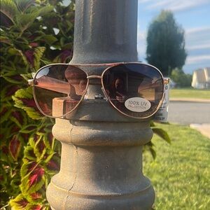 Liz Claiborne Rose Gold Aviator Sunglasses